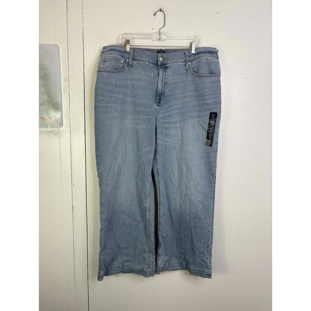 J Crew Jeans Womens 35 Wide Leg Light Wash All Day Stretch New Modest Office